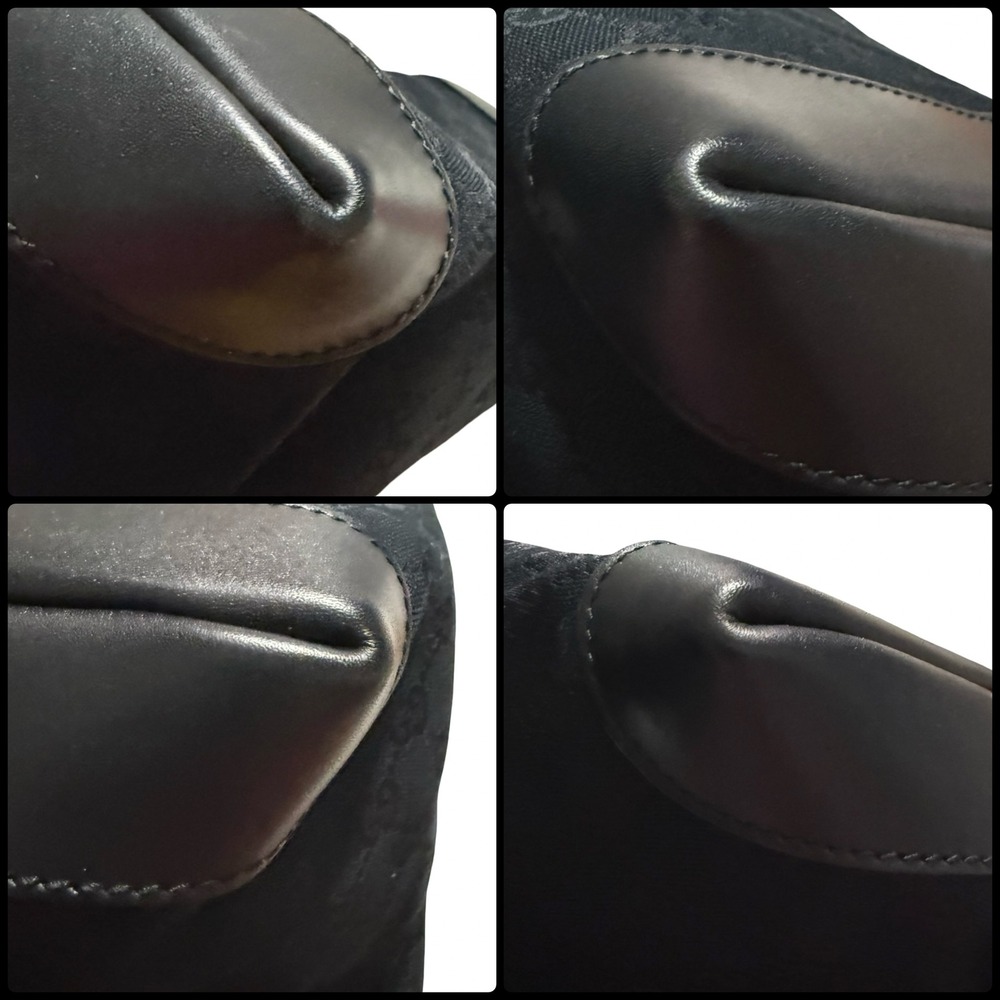 Gucci Monogram Medium Craft Tote Black GG Canvas Leather Shoulder Bag 247209 - Picture 15 of 16